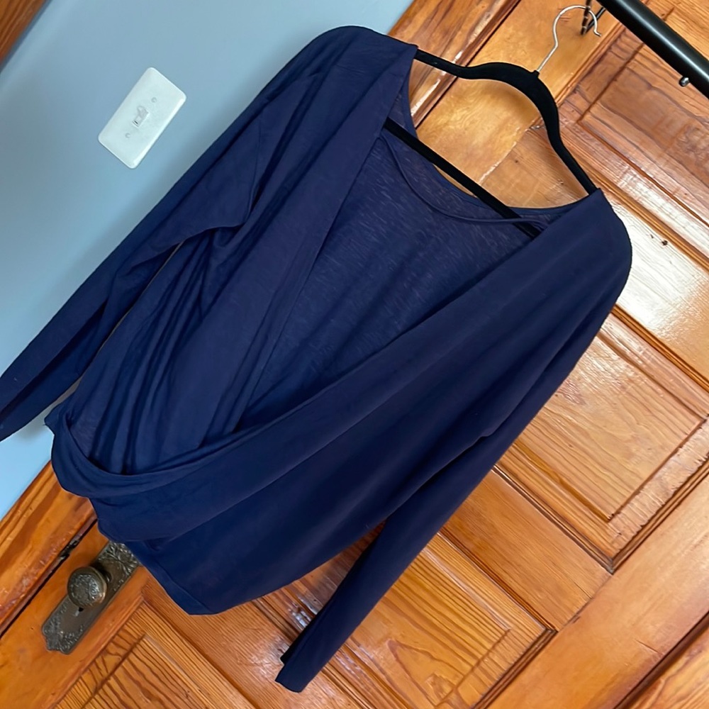 Gorgeous navy backless lightweight sweater.  WHBM